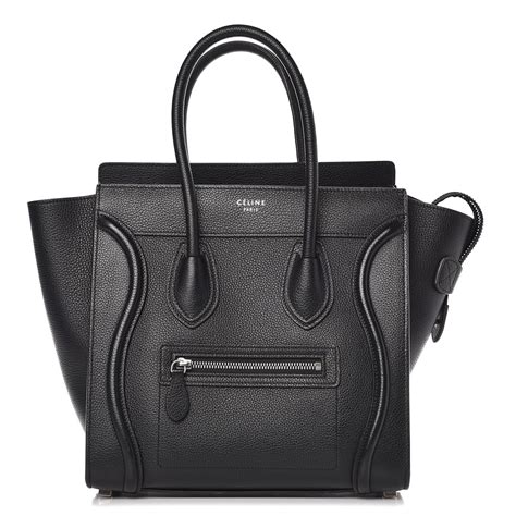 celine liquorice luggage ink|Micro Luggage handbag in drummed calfskin .